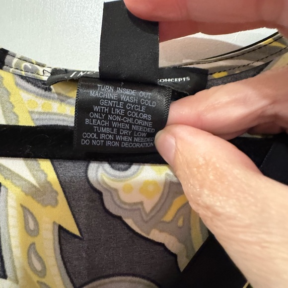 INC International Concepts Black and Yellow Asymmetrical Sundress size S - Picture 7 of 10